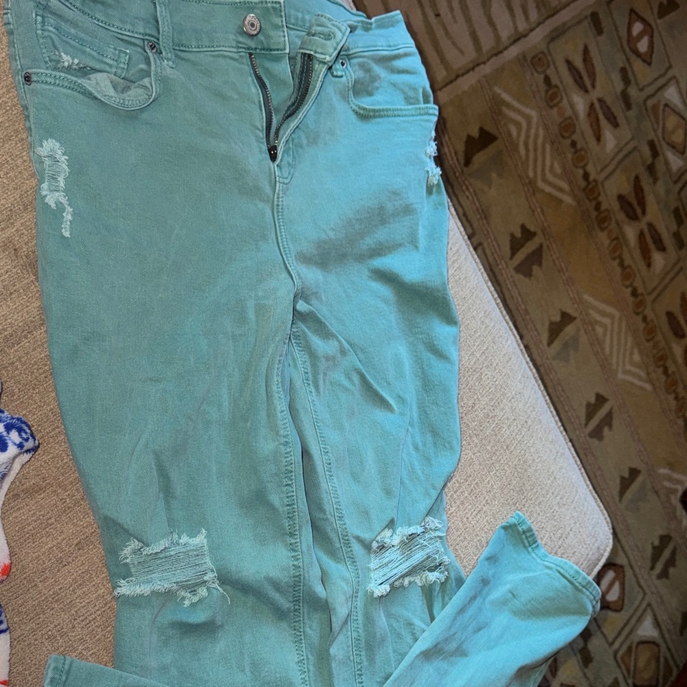 Old Navy Women's Jeans in Light Teal